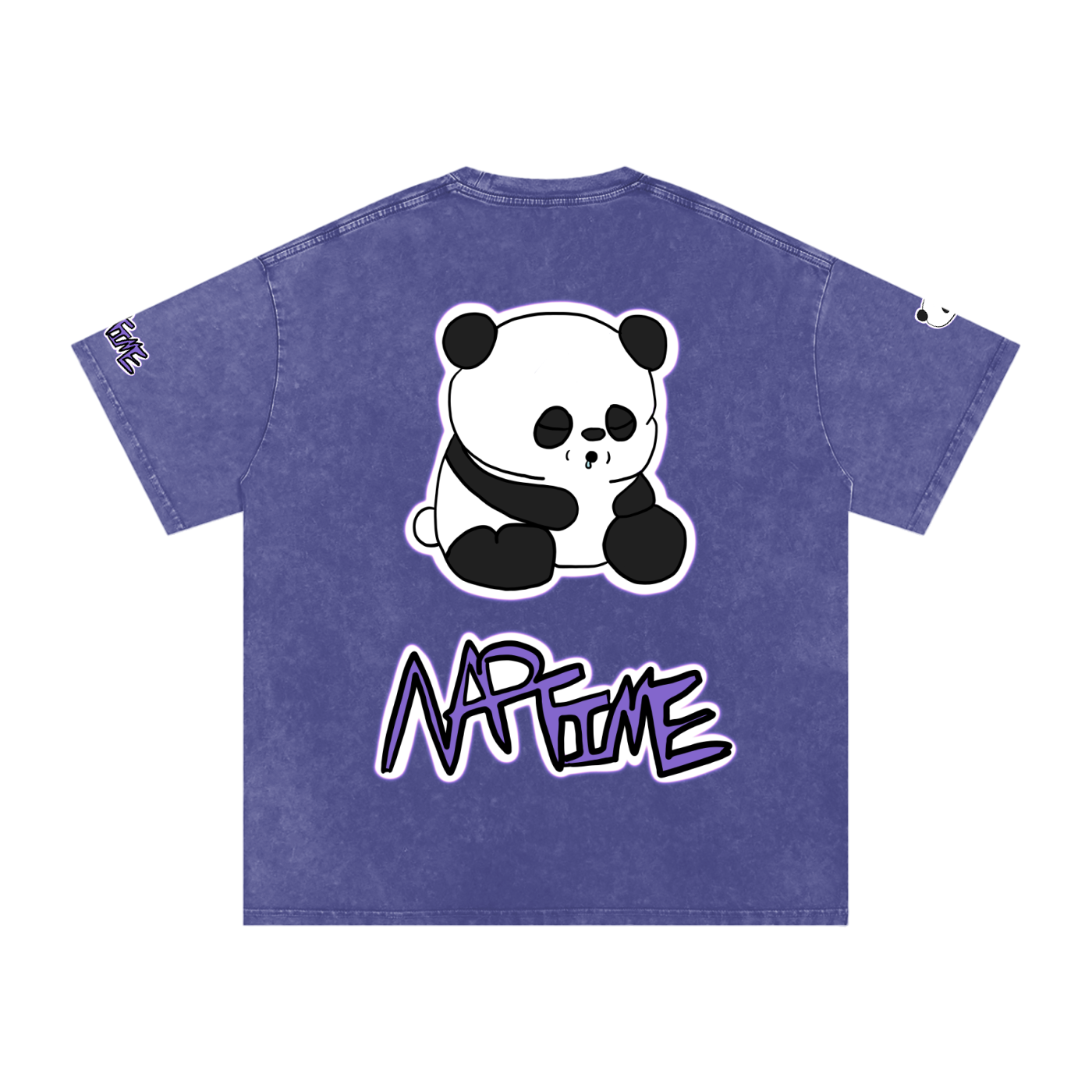NapTime Dumpling The Sleeping Panda Snow Washed Oversized Cotton T-Shirt