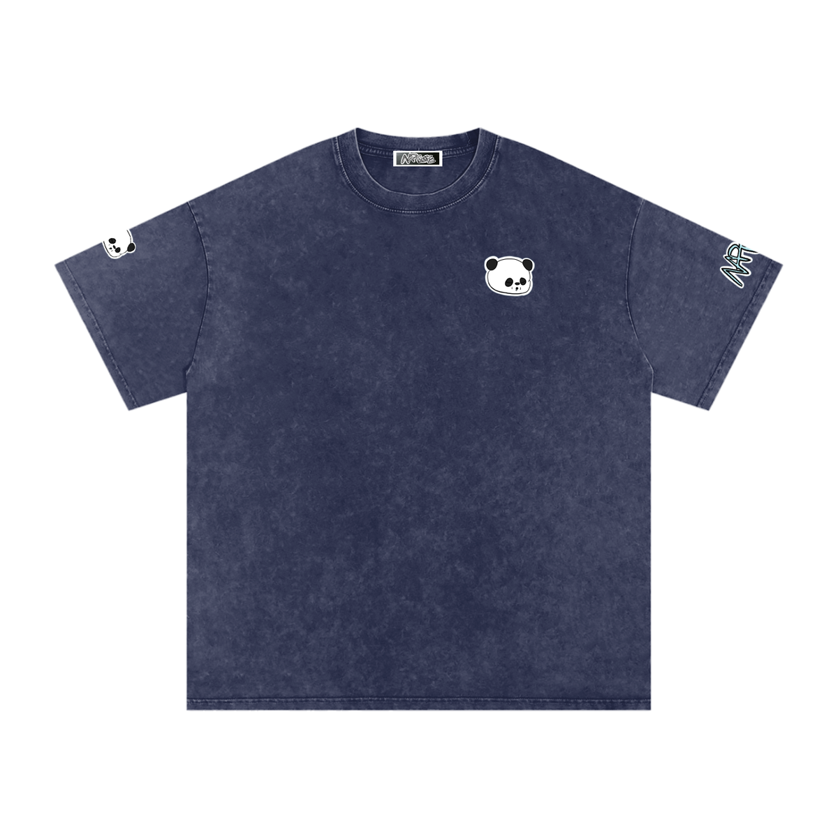 NapTime Dumpling The Sleeping Panda Snow Washed Oversized Cotton T-Shirt