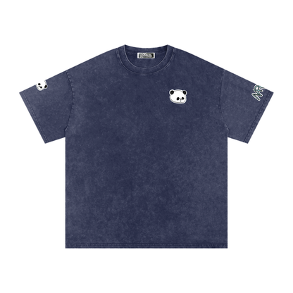 NapTime Dumpling The Sleeping Panda Snow Washed Oversized Cotton T-Shirt