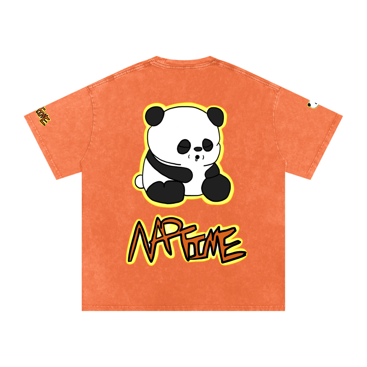 NapTime Dumpling The Sleeping Panda Snow Washed Oversized Cotton T-Shirt