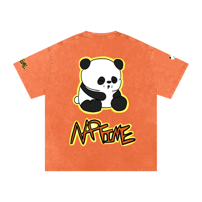 NapTime Dumpling The Sleeping Panda Snow Washed Oversized Cotton T-Shirt