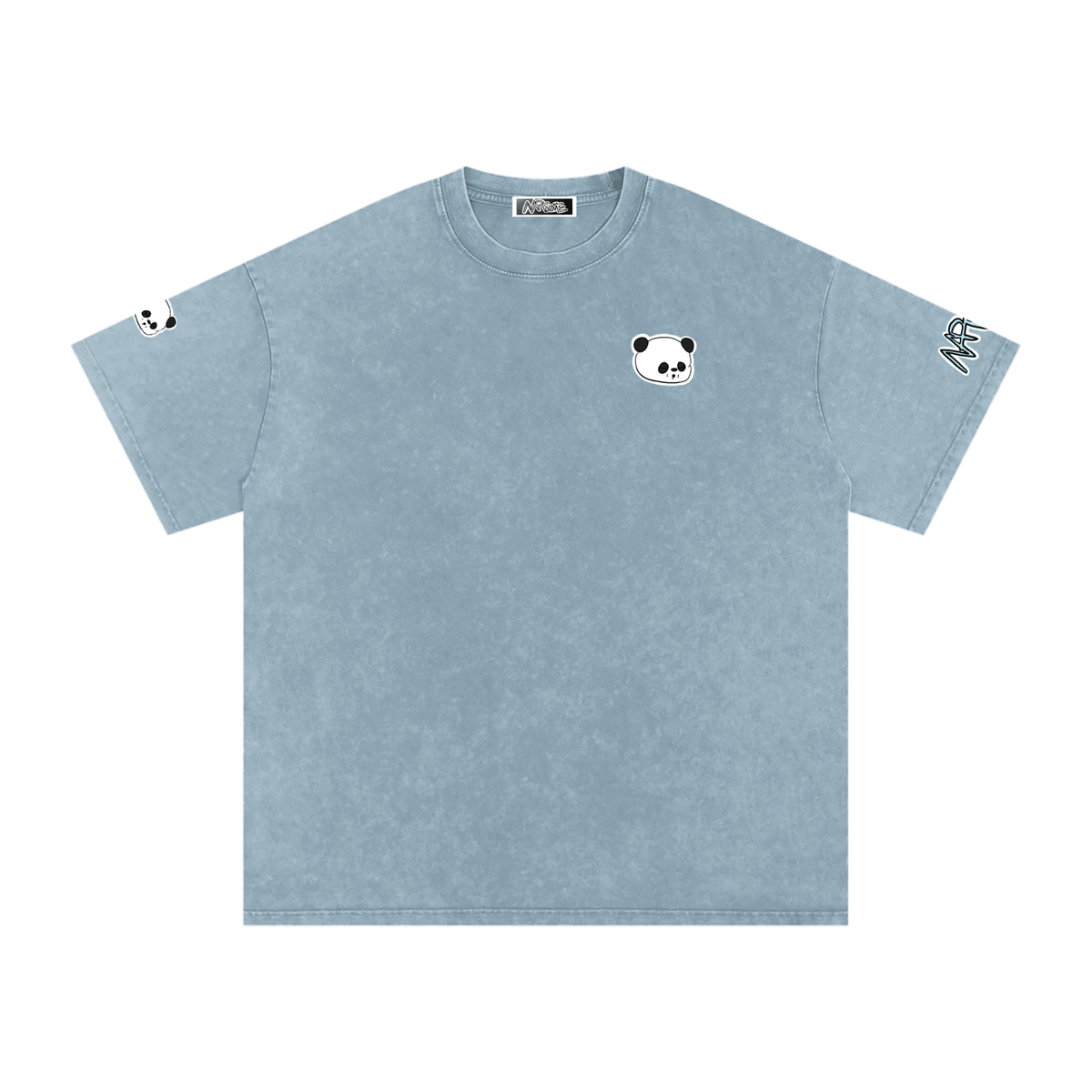 NapTime Dumpling The Sleeping Panda Snow Washed Oversized Cotton T-Shirt