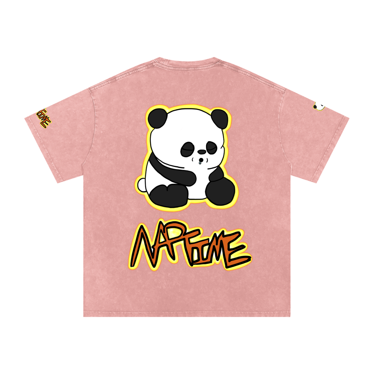 NapTime Dumpling The Sleeping Panda Snow Washed Oversized Cotton T-Shirt