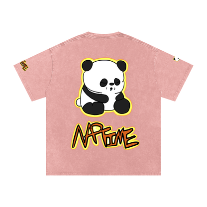 NapTime Dumpling The Sleeping Panda Snow Washed Oversized Cotton T-Shirt
