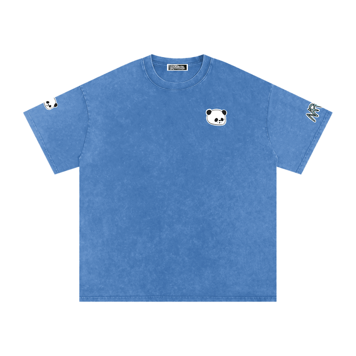 NapTime Dumpling The Sleeping Panda Snow Washed Oversized Cotton T-Shirt