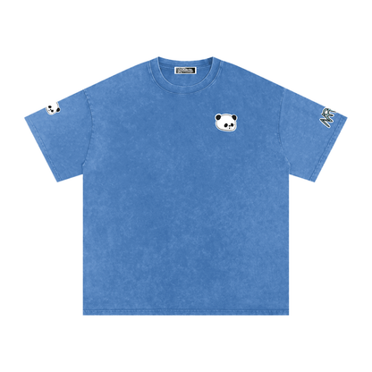 NapTime Dumpling The Sleeping Panda Snow Washed Oversized Cotton T-Shirt