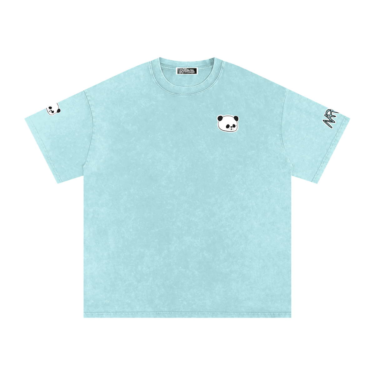 NapTime Dumpling The Sleeping Panda Snow Washed Oversized Cotton T-Shirt