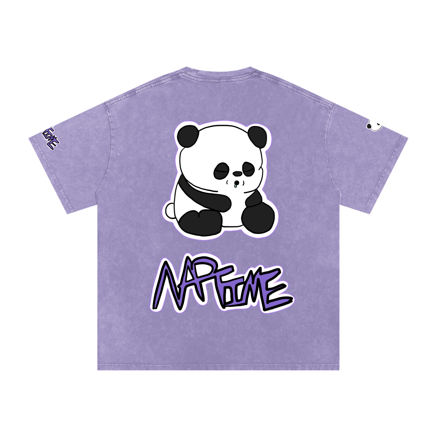 NapTime Dumpling The Sleeping Panda Snow Washed Oversized Cotton T-Shirt