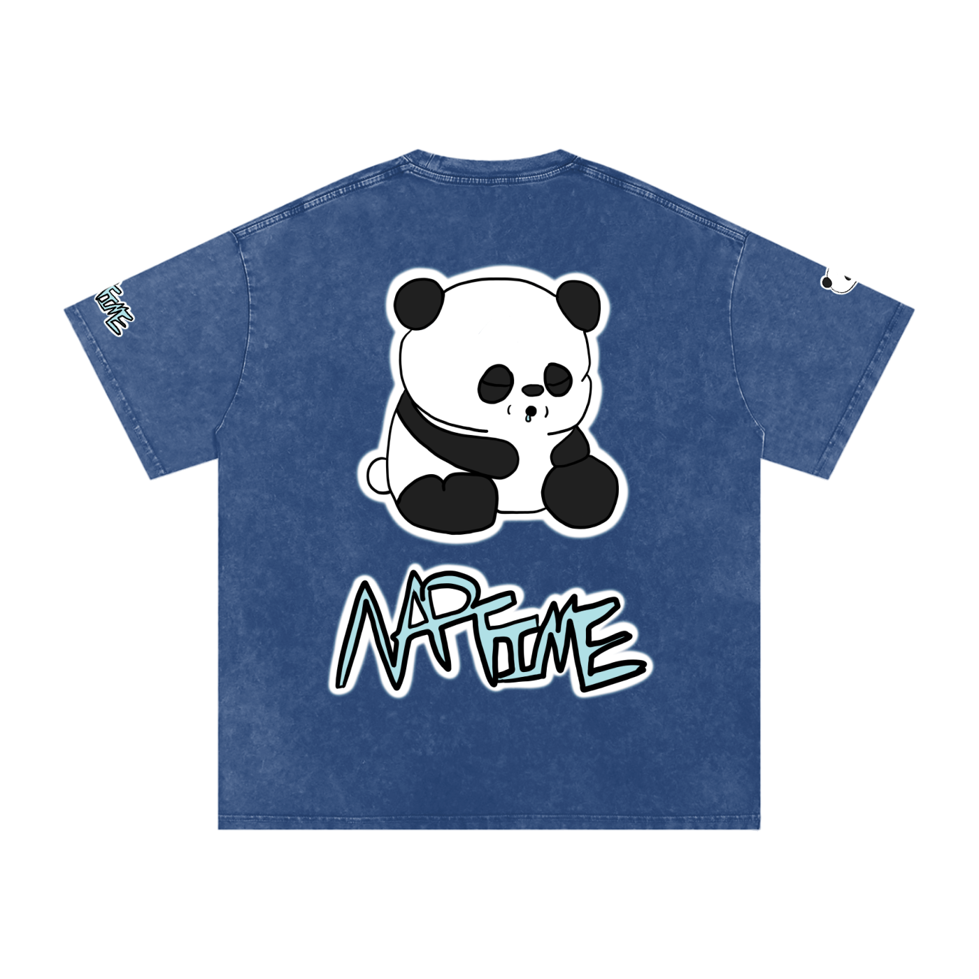 NapTime Dumpling The Sleeping Panda Snow Washed Oversized Cotton T-Shirt