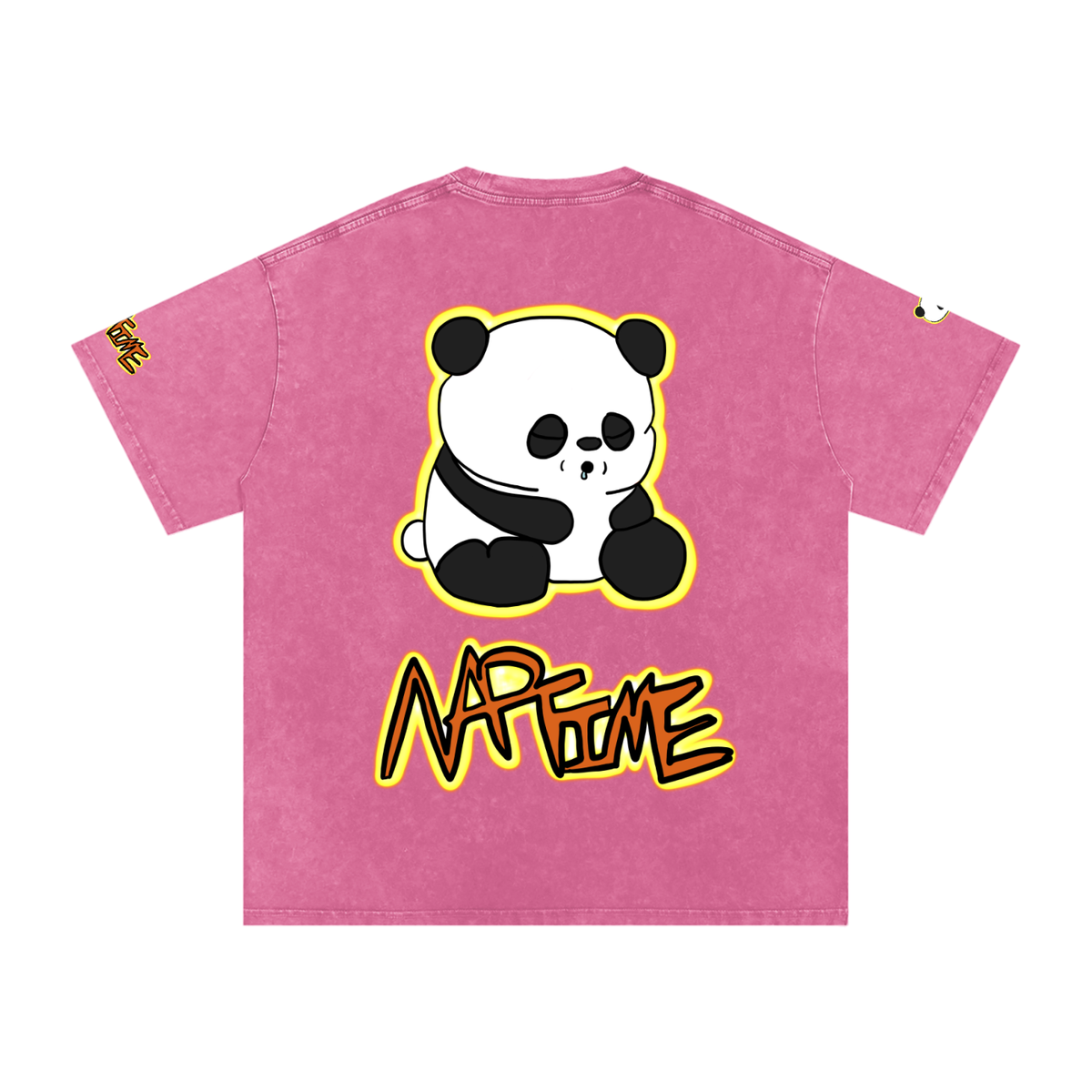 NapTime Dumpling The Sleeping Panda Snow Washed Oversized Cotton T-Shirt