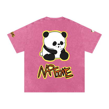 NapTime Dumpling The Sleeping Panda Snow Washed Oversized Cotton T-Shirt