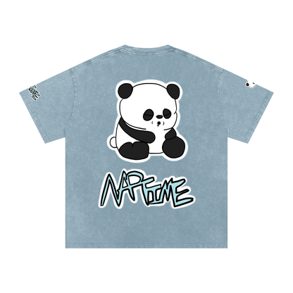 NapTime Dumpling The Sleeping Panda Snow Washed Oversized Cotton T-Shirt