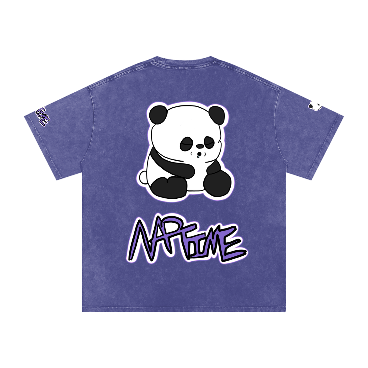 NapTime Dumpling The Sleeping Panda Snow Washed Oversized Cotton T-Shirt
