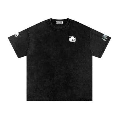 NapTime Dumpling The Sleeping Panda Snow Washed Oversized Cotton T-Shirt
