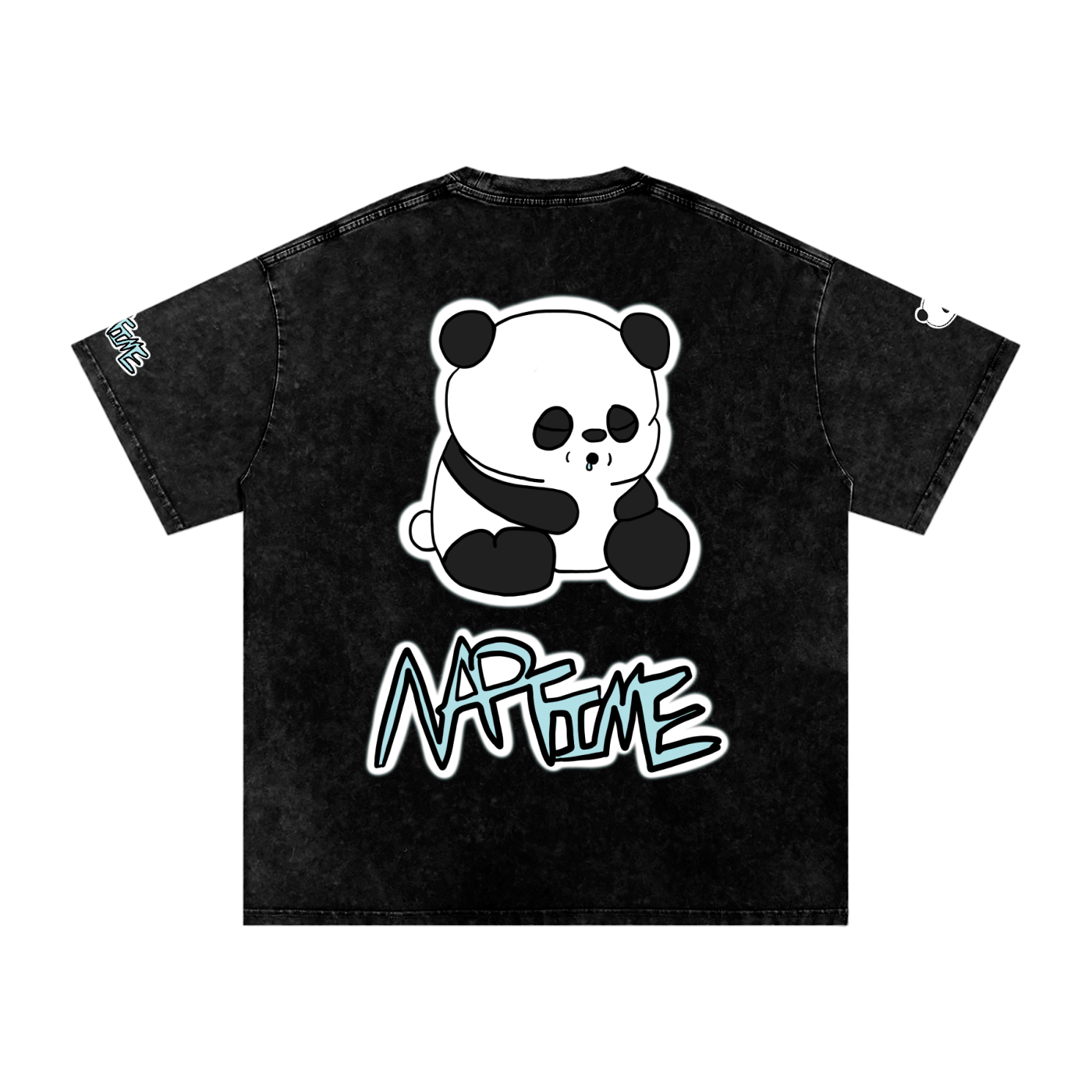 NapTime Dumpling The Sleeping Panda Snow Washed Oversized Cotton T-Shirt