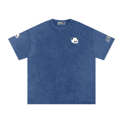 NapTime Dumpling The Sleeping Panda Snow Washed Oversized Cotton T-Shirt