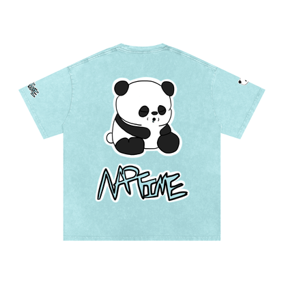NapTime Dumpling The Sleeping Panda Snow Washed Oversized Cotton T-Shirt